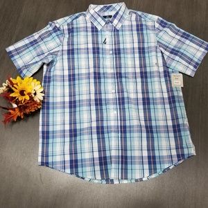 Men's XL George Blue Plaid Button Down